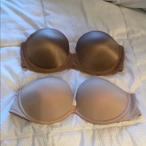 Victoria’s Secret Pink - 2 push-up strapless bras